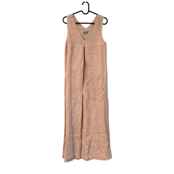 United Color of Benetton Coral Linen Sleeveless Coastal Sundress Womens XSmall - Picture 1 of 8